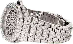 นาฬิกาเพชรโมอิสซาไนต์ VVS ขายดี สำหรับผู้ชายและผู้หญิง ระบบอัตโนมัติเต็มรูปแบบ สีโรสไวท์ ดีไซน์หนามหรูหรา สไตล์โบราณ สายหนัง - Product Image 4