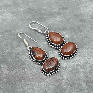 Top Quality 925 Sterling <b>Silver</b> Plated Bohemian Style Fashionable Mahogany Obsidian Gemstone Natural Bezel Anniversary Supply - Product Image 3