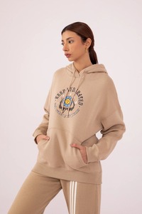 Sudadera con Capucha Bordada con Logotipo Personalizado al por Mayor, Tendencia 2025, Sudadera de Algodón Grueso de Alta Calidad para Mujer, Estilo Urbano Holgado - Product Image 3