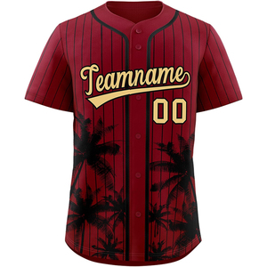 Jersey de béisbol Sublimación personalizada Botón completo Uniformes de softbol Equipo Tackle Sarga Nombre Número Letras bordadas Transpirable - Product Image 2