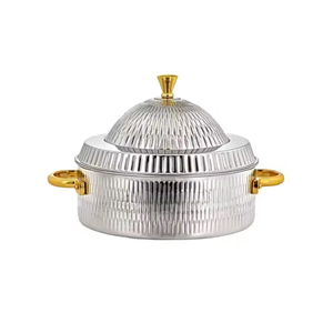 Récipient idéal pour réchauffer les aliments en métal plaqué or élégant pour servir des aliments lors de fêtes et d'événements spéciaux - Product Image 5
