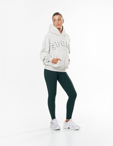New Arrival <b>Women's</b> Oversized Sport <b>Zip</b> <b>Hoodie</b> <b>Grey</b> Marl Emerald Drop Shoulder Anti-Wrinkle Breathable Stonewashed Hooded - Product Image 3