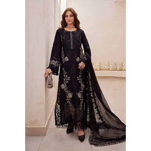 Maria.B. Luxury Lawn <b>Eid</b> Edit'26 Black Shalwar Kameez Cotton Loose Fit <b>Pakistani</b> <b>Dress</b> for Women - Product Image 1