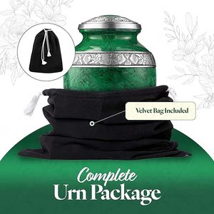 Urna Funeraria para Cenizas Humanas Adultas, Urna Conmemorativa Grande Hecha a Mano con un Impresionante Diseño Verde, Elegante Contenedor para Cenizas - Product Image 5