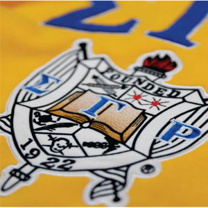 Logo personnalisé 60% coton 40% polyester 350 gsm polaire chenille broderie or royal SGR pull à capuche - Product Image 3