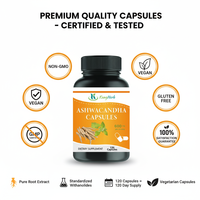 Capsules d'Ashwagandha Pures OEM/ODM - Supplément Herbal en Gros pour le Soutien du Cortisol, Soulagement du Stress et Équilibre Hormonal pour Adultes