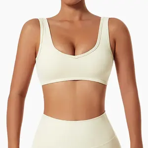 Soutien-gorge de sport personnalisé de haute qualité pour femmes Sexy Cross Back Crop Top Wire-Free Yoga Gym Friendly Comfy Spandex Cute Set - Product Image 6