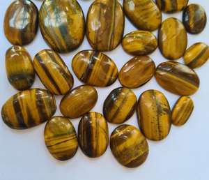 100% piedra preciosa de ojo de tigre suelta Natural cabujón de corte ovalado tamaño calibrado no tratado Fabricación de joyas preciosas piedras preciosas venta a granel - Product Image 3