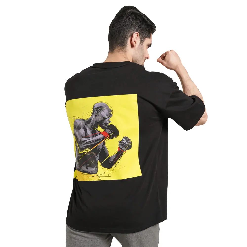 Individuelle Herren schwarze bequeme übergroße Fit-T-Shirts mit individuellem DTG-Druck auf der Rückseite zu verkaufen Herren Boxy Fit-T-Shirts im Großhandel
