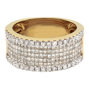 Anillo de Hip Hop de moda de joyería personalizada de lujo para hombre con VVS Diamond Lab Grown Princess 10K 14K 18K Gold Iced Out - Product Image 1