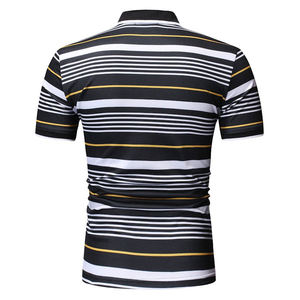 เสื้อโปโลลำลองสีทึบสำหรับผู้ชายเสื้อโลโก้นูนชุดฟิตเนสทำจากผ้าสักหลาด - Product Image 4