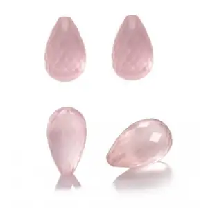 Quartz rose goutte larme à facettes avec demi-foret 10x16mm bijoux en forme de pierre précieuse en vrac pierre naturelle pour la fabrication de bijoux