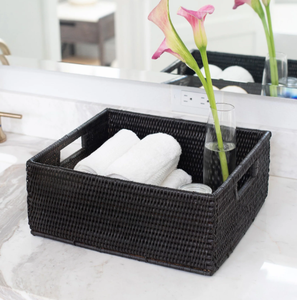 Cesta de Mimbre Natural Ecológica Sisu Handicraft, Color Blanco y Negro, Diseño Simple con Tapa, Flexible, Multiusos, Apta para Alimentos - Product Image 5