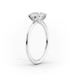 Bague de fiançailles élégante et durable Moissanite Solitaire coupe ronde bijoux de mariage - Product Image 2