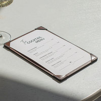Kulit papan menu Restoran mewah cetak emas logo kustom kustom