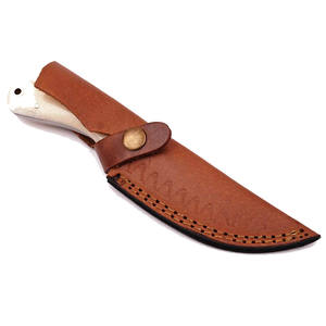 Jexmoo มีดสกินเนอร์เหล็กดามัสกัสทำด้วยมือแบบกำหนดเองพร้อมด้ามจับไม้เรซินและปลอกหนังเหมาะสำหรับเป็นของขวัญในการตั้งแคมป์และล่าสัตว์ - Product Image 2