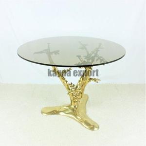 Vente en gros de table basse en métal avec dessus en verre et design personnalisé pour la décoration du hall d'hôtel meubles de salon élégants avec un nouveau design - Product Image 5