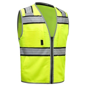 Gilet réfléchissant haute visibilité de sécurité avec poches multifonctionnelles Gilets de sécurité à fermeture éclair avant - Product Image 6