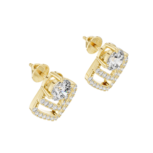 Boucles d'oreilles en diamant de laboratoire 3.412 CT VVS-VS EF, taille brillant rond, en or 18 carats, 14 carats, 10 carats et argent 925, Moissanite, Rose - Product Image 6