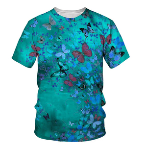 เสื้อยืดคอกลมแขนสั้นผู้ชาย พิมพ์ลายผีเสื้อดิจิทัล สวมใส่สบาย ทรงปกติ ผ้าถักโพลีเอสเตอร์ ระบายอากาศได้ดี - Product Image 6
