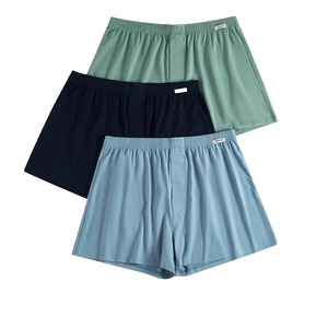 <b>Men's</b> Cotton Boxers <b>Underwear</b> Breathable Elastic Waistband <b>Trunks</b> Loose Fit Comfortable Knitted Shorts - Product Image 1