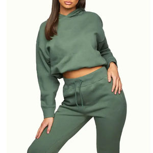 ชุดวอร์มคอตตอนผ้าฟลีซสำหรับออกกำลังกายชุดวอร์มเอวลอยระบายอากาศสำหรับวิ่งออกกำลังกาย - Product Image 2