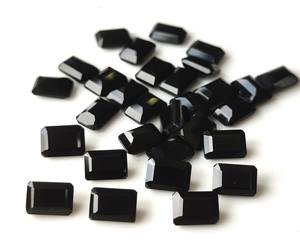 Pierres précieuses à facettes de spinelle noire naturelle faite à la main de haute qualité 4x6mm-8x10mm octogone coupé en vrac avec jeu de couleur pour la fabrication de bijoux - Product Image 1