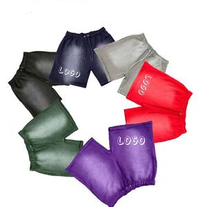 Ensembles de shorts pour hommes de haute qualité délavés à l'acide Shorts en coton d'été avec logo personnalisé Shorts de sérigraphie pour hommes - Product Image 1