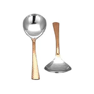 Ensemble de serveurs à salade avec poignée de brindille, miroir argenté mat poli cuillère fourchette service à salade avec poignée de brindille Premium - Product Image 4