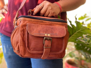 Bolsa de cámara de cuero de cabra acolchada, estuche de viaje para cámara DSLR - Product Image 4