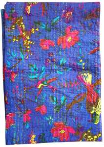 Recién llegado, edredones de trabajo Kantha de algodón hechos a mano, bloque de costura a mano, colcha Floral impresa, edredón bohemio Vintage indio - Product Image 5