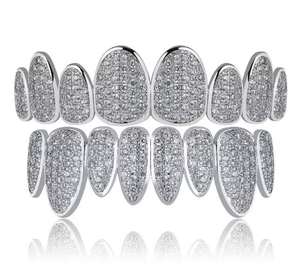 Grillz Morganite sur mesure très demandés, plaqués argent/or rhodié, style hip-hop, pour hommes et femmes, ajoutez du luxe à votre look quotidien, en gros - Product Image 4