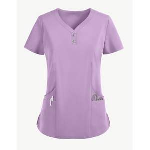 Uniforme pour femmes col en V haut pantalon ensembles infirmière Logo personnalisé tailles couleurs conception hôpital médical en gros en vrac à bas prix ensemble de gommage - Product Image 3