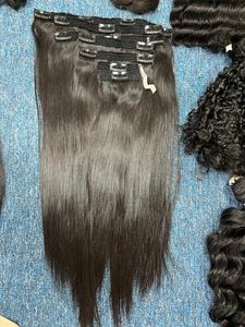 Nouvelles extensions de cheveux Ivirgo Hair Vietnam Raw Clip-in, 100% cheveux humains, cheveux vierges vietnamiens Remy, lisses, trame simple, qualité 10A - Product Image 4