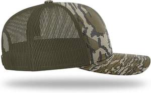 Casquette de camionneur à 5 panneaux en camouflage de fond plat, avec logo brodé personnalisé, impression professionnelle, mousse premium, camouflage - Product Image 5