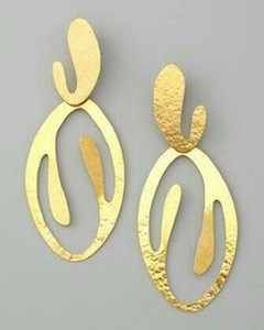 Pendientes dorados Latón Pendientes de gota hechos a mano Metal Oro de moda Accesorios de joyería de moda - Product Image 5