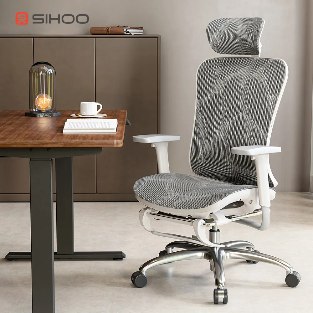 Moderner Executive Netz- und Stoff-Schwenkstuhl M57C ergonomischer Geschäftsführersessel für Büro- und Hotelapplikationen