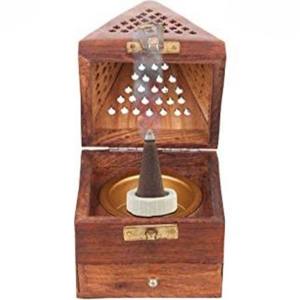 Premium Handmade <b>Incense</b> Cones and Bakhoor Holder <b>Box</b> & Ash Catcher Artisnal Indian Quality Factory Price Model No- 2 - Product Image 1