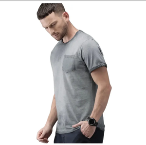 Venta al por mayor hombres ácido piedra lavado Boxy camisetas 100% algodón secado rápido Streetwear Hip Hop Vintage Logo de gran tamaño para Fitness - Product Image 2