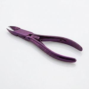 Pince à cuticules professionnelle 5 pouces avec verrouillage, en acier inoxydable, finition miroir titane violet, outil pour manucure et pédicure - Product Image 4