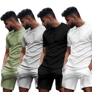 2022 Logo personnalisé équipe Gym survêtement hommes deux pièces ensemble grande taille hommes vêtements vêtements de sport ensemble court - Product Image 5