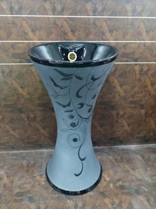 Jaune blanc Kolan céramique piédestal lavabo montage au sol Lavabo évier ensemble concepteur articles sanitaires inde meilleur prix - Product Image 2