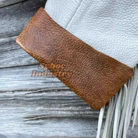 Veste à franges en cuir de Cowboy pour hommes cheveux en peau de vache élégants sur cuir véritable grande taille veste d'équitation en cuir pour garçons