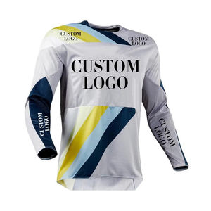 Jersey de Motocross Personalizado con Diseño Blanco y Negro de Malla de Secado Rápido - Product Image 2