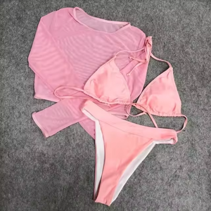 2025 Custom Fashion Bikini Set <b>for</b> <b>Women</b> New Design Solid Color <b>Thong</b> Two-Piece Swimwear OEM Fitness Swimwear <b>for</b> Beach Use - Product Image 6