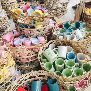 中国工厂库存热卖廉价多色图案陶瓷咖啡杯水杯按箱出售 - Product Image 4