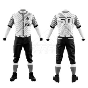 Uniforme de béisbol de diseño único hecho en fábrica, uniformes de béisbol impresos con logotipo personalizado para hombres - Product Image 1