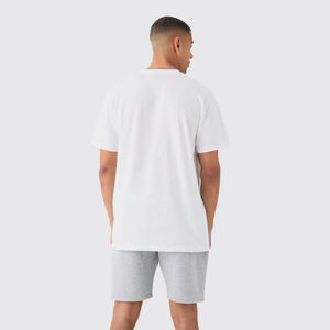 Haute qualité blanc 100% coton t-shirt surdimensionné coupe goutte épaule coton Jersey coton peigné qualité supérieure hommes T-shirts - Product Image 3