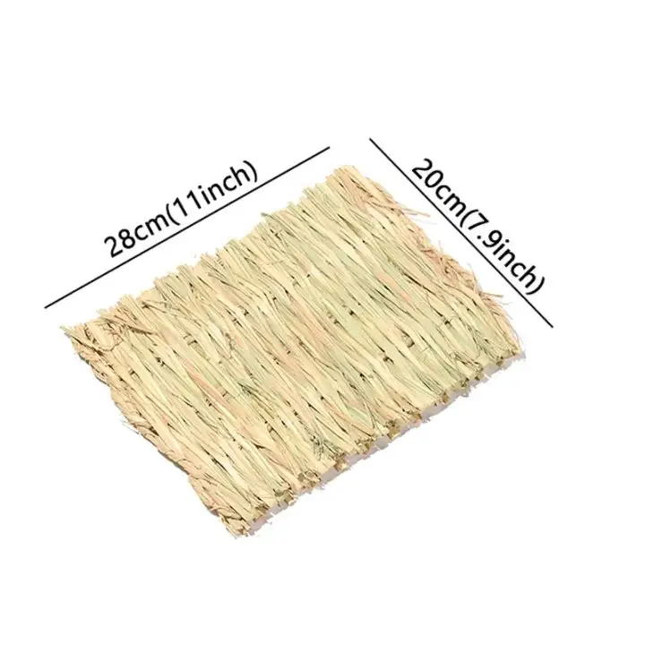Tapete de grama tecido para animais pequenos, roupa de cama de coelho