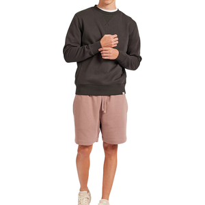 Short de jogging personnalisé délavé à l'acide pour hommes Short de gymnastique en coton épais brodé avec écusson solide en laine vintage vieilli à taille élastique - Product Image 2